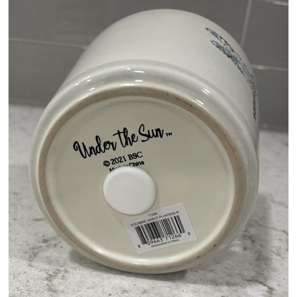 Dragonfly GOLDMINC 5” Planter w/Drain Hole Under The Sun 2021 Blue Sky Clayworks - Picture 3 of 8